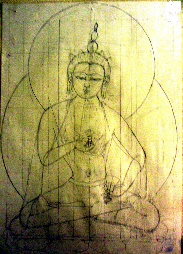 Buddha Vajrasattva: Vorarbeit 1