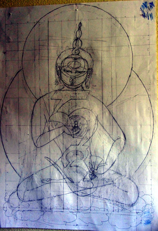 Buddha Vajrasattva: Vorarbeit 2